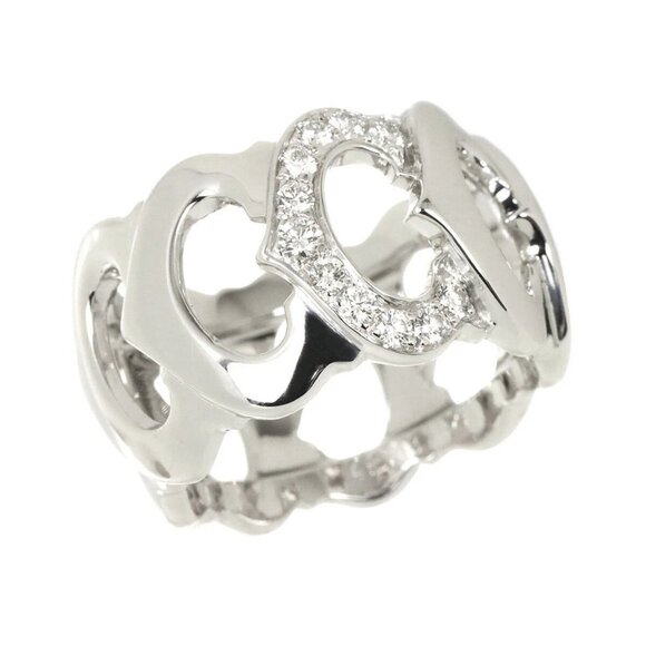 Cartier C De Diamond Ring 18K White Gold 750 size48 4.5(US) 90278423 - Picture 6 of 9